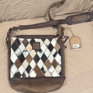 STS Ranchwear Brown and White cross body Bag